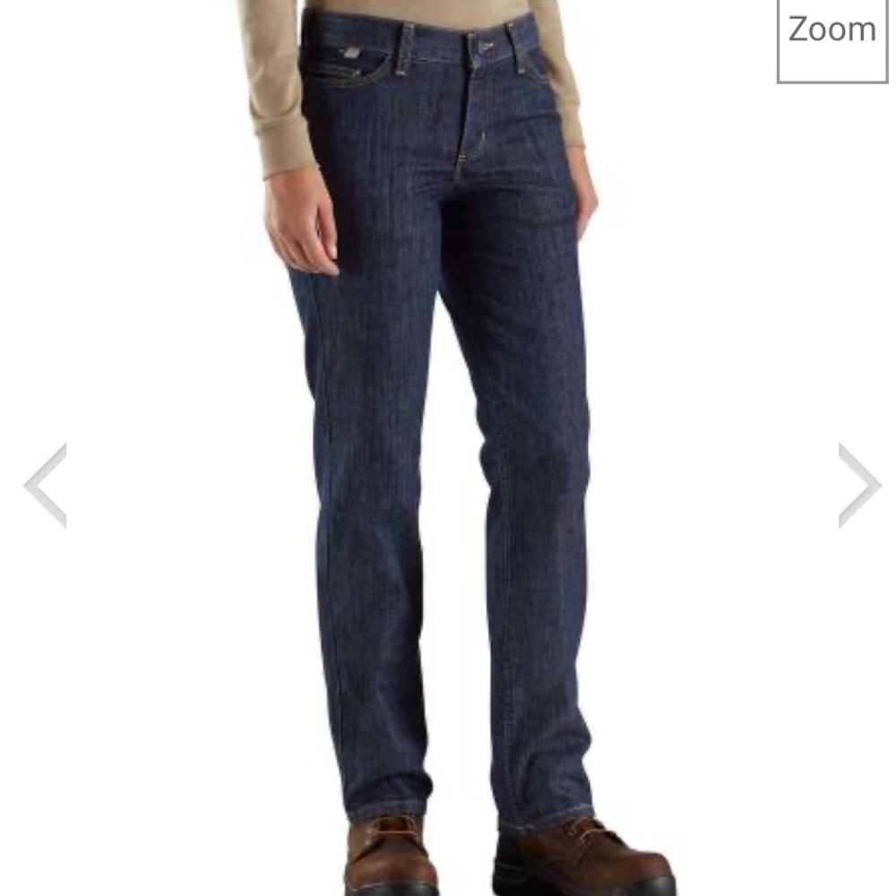 Carhartt Women's Flame Resistant Rugged Flex Loose Fit Work Jean Size 12 Short